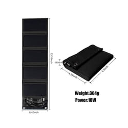 Outdoor emergency charging Solar panel 5V 2USB Portable Foldable Waterproof - 10w black