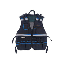 Tool Vest with Adjustable Straps, Tool Pockets, Tool Bags Belt Loops and - Blue