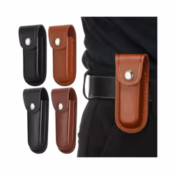Brown Fold Knife Scabbard Tool Flashlight Tool Bags Belt Loop Case Holder - 4