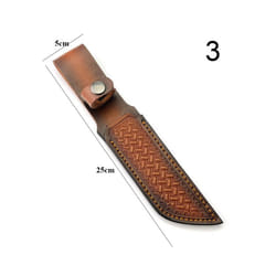 Brown Straight Knife Scabbard Tool Flashlight Tool Bags Belt Loop Case - 3