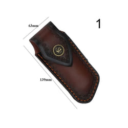 Brown Straight Knife Scabbard Tool Flashlight Tool Bags Belt Loop Case - 1