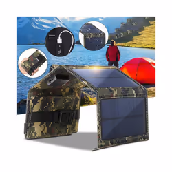 Solar Panel 20w Foldable Bag Portable Outdoor Small Photovoltaic Solar - Black