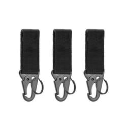 3 Pcs Tactical Carabiner Outdoor EDC Keychain Keys Holder Camping Backpack - EDC-1  3Black