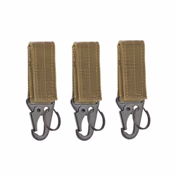 3 Pcs Tactical Carabiner Outdoor EDC Keychain Keys Holder Camping Backpack - EDC-1 3Khaki