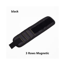 upgrade Magnetic Wristband for Holding Screws Nail Drilling Bits Wrist - black-3Rows Magnetic