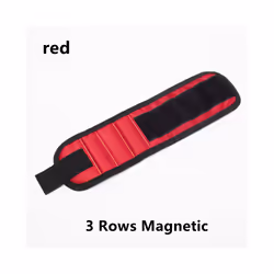 upgrade Magnetic Wristband for Holding Screws Nail Drilling Bits Wrist - red-3Rows Magnetic