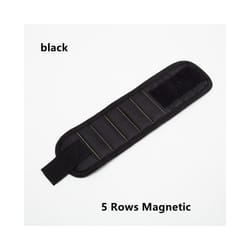 upgrade Magnetic Wristband for Holding Screws Nail Drilling Bits Wrist - black-5Rows Magnetic