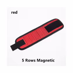 upgrade Magnetic Wristband for Holding Screws Nail Drilling Bits Wrist - red-5Rows Magnetic