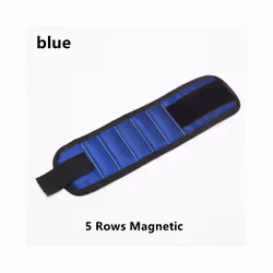 upgrade Magnetic Wristband for Holding Screws Nail Drilling Bits Wrist - blue-5Rows Magnetic