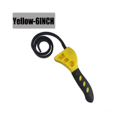 Adjustable Strap Spanner Wrench Tool Bags Belt Oil Filter Puller Removal - 6 Inch Wrench Yellow