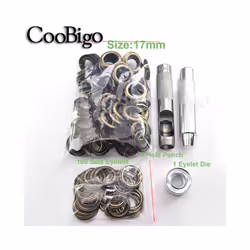 2~17mm Metal Eyelets Grommets Punch Installer Tool Kit for Shoes Cap Bag - Dia. 17mm