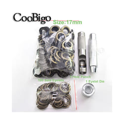 2~17mm Metal Eyelets Grommets Punch Installer Tool Kit for Shoes Cap Bag - Dia. 17mm