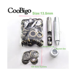 2~17mm Metal Eyelets Grommets Punch Installer Tool Kit for Shoes Cap Bag - Dia. 13.5mm