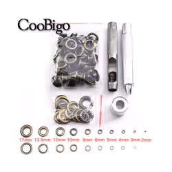 2~17mm Metal Eyelets Grommets Punch Installer Tool Kit for Shoes Cap Bag - Dia. 2mm