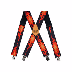 MELOTOUGH Men's Suspenders Fully Elastic 2 Inch Wide X Back Heavy Duty - SW001EL-RF