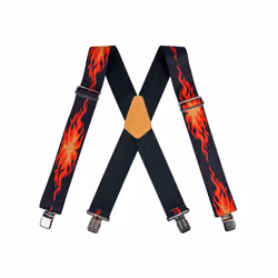 MELOTOUGH Men's Suspenders Fully Elastic 2 Inch Wide X Back Heavy Duty - SW001EL-RF