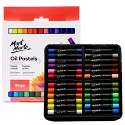 Mont Marte Oil Pastels Signature 24pc  24 Assorted Colors  Vibrant Oil Pastel Set  Great Blending and Layering  Ideal for Art  Craft  Coloring and Ske