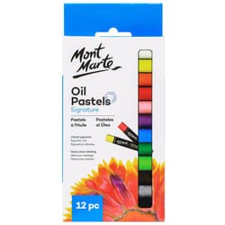 Mont Marte Oil Pastels Signature 12pc  12 Assorted colors  Vibrant Oil Pastel Set  great Blending and Layering  Ideal for Art  craft  coloring and Ske