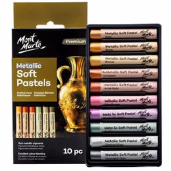 Mont Marte Metallic Soft Pastels Premium 10pc Dry Pastels Assorted Metallic Colors Versatile Art Pastels for Blending Lay ...