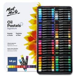 Oil Pastels in Tin Box Signature 48pc, 48 Assorted Colours, Vibrant Oil Pastel Set, Great Blending and Layering, Comes in Storage Case, Ideal for Art,