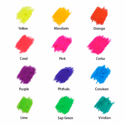 Mont Marte Fluoro Oil Pastels Signature 12pc  12 Assorted Colors  Vibrant Oil Pastel Set  Great Blending and Layering  Ideal for Art  Craft  Coloring