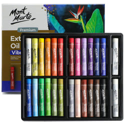 Mont Marte Extra Soft Oil Pastels 26pc  Assorted Bright Colors  Vibrant and Buttery  Versatile Art Pastels for Blending  Layering & Shading  Ideal for