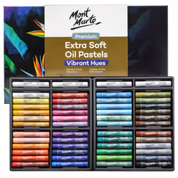 Mont Marte Extra Soft Oil Pastels 52pc Assorted Bright Colors Vibrant and Buttery Versatile Art Pastels for Blending Laye ...