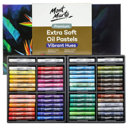 Mont Marte Extra Soft Oil Pastels 52pc  Assorted Bright Colors  Vibrant and Buttery  Versatile Art Pastels for Blending  Layering & Shading  Ideal for