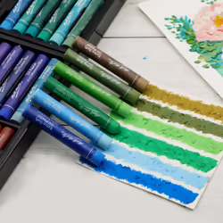 Mont Marte Extra Soft Oil Pastels 52pc  Assorted Bright Colors  Vibrant and Buttery  Versatile Art Pastels for Blending  Layering & Shading  Ideal for