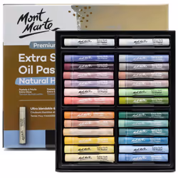 Mont Marte Extra Soft Oil Pastels Natural Hues Premium 26pc Assorted Natural Colors Vibrant and Buttery Versatile Art Past ...