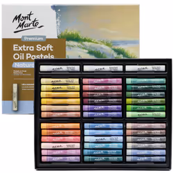 Mont Marte Extra Soft Oil Pastels Natural Hues Premium 39pc Assorted Natural Oil Pastel Colors Vibrant Buttery Versatile ...