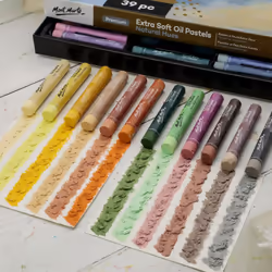Mont Marte Extra Soft Oil Pastels Natural Hues Premium 39pc  Assorted Natural Oil Pastel Colors  Vibrant  Buttery  Versatile Art Pastels for Blending