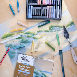 Mont Marte Extra Soft Oil Pastels Natural Hues Premium 39pc  Assorted Natural Oil Pastel Colors  Vibrant  Buttery  Versatile Art Pastels for Blending