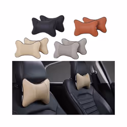 1PC Car Neck Pillows Car Headrest Cushion Support Seat Accessories Universal - beige