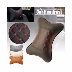 Car Neck Pillows Both Side Pu Leather 1pcs Pack Headrest For Head Pain - C