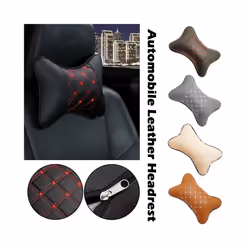 Car Neck Pillows Both Side Pu Leather 1pcs Pack Headrest For Head Pain - C