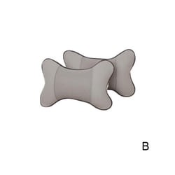 Car Pillow Auto Interior Accessories Car Headrest PU Leather Neck Headrest - Gray