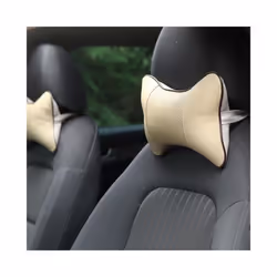 Car Pillow Auto Interior Accessories Car Headrest PU Leather Neck Headrest - Gray
