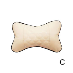 Car Neck Pillows Both Side Pu Leather 1pcs Pack Headrest For Head Pain - C