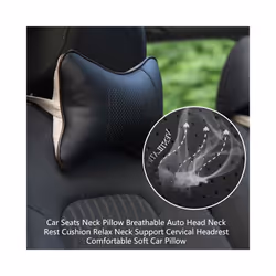 Car Seats Neck Pillow Breathable Auto Head Neck Rest Cushion Relax Neck - White
