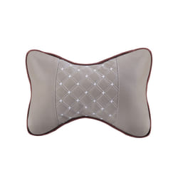 Pu Leather Car Neck Pillows Head Support Protector Universal Headrest - Gray