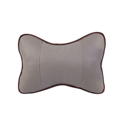 Pu Leather Car Neck Pillows Head Support Protector Universal Headrest - Gray with Hole