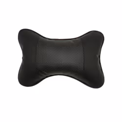 Pu Leather Car Neck Pillows Head Support Protector Universal Headrest - Black White withHole