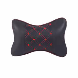 Pu Leather Car Neck Pillows Head Support Protector Universal Headrest - Black Red