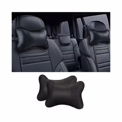 1 Pcs Car Neck Pillows Pu Leather Head Support Protector Black/Red Universal - 4