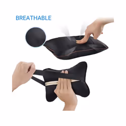 1 Pcs Car Neck Pillows Pu Leather Head Support Protector Black/Red Universal - 4