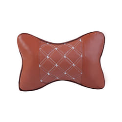 Car Neck Pillows Both Side Pu Leather 1pcs Pack Headrest For Head Pain - C-brown