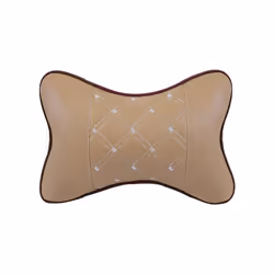Car Neck Pillows Both Side Pu Leather 1pcs Pack Headrest For Head Pain - C-Beige