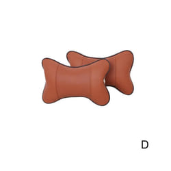 Car Pillow Auto Interior Accessories Car Headrest PU Leather Neck Headrest - 1pcs D