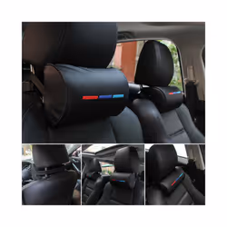 Car Seat Head Neck Pillow Protection PU Auto Headrest Support Rest Travelling - Headrest 1 Pcs